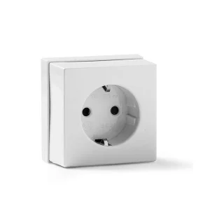 Base Superficie Toma Tierra 10A-250V Serie 5000 Blanco Famatel Ref. 5023-B