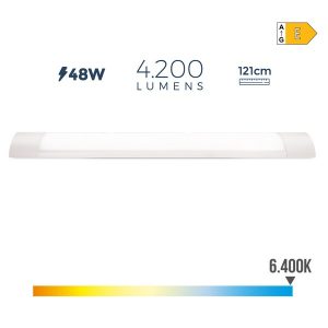 Regleta LED 48w 6500k Luz Fría 4200ml 121,3x3,1x12cm EDM Ref. 31681