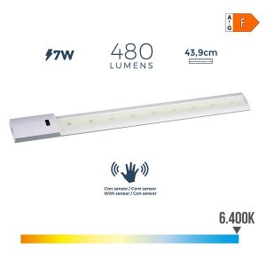 Regleta LED con Sensor Proximidad 7W 6500K 43.9x5.5cm EDM Ref. 31678